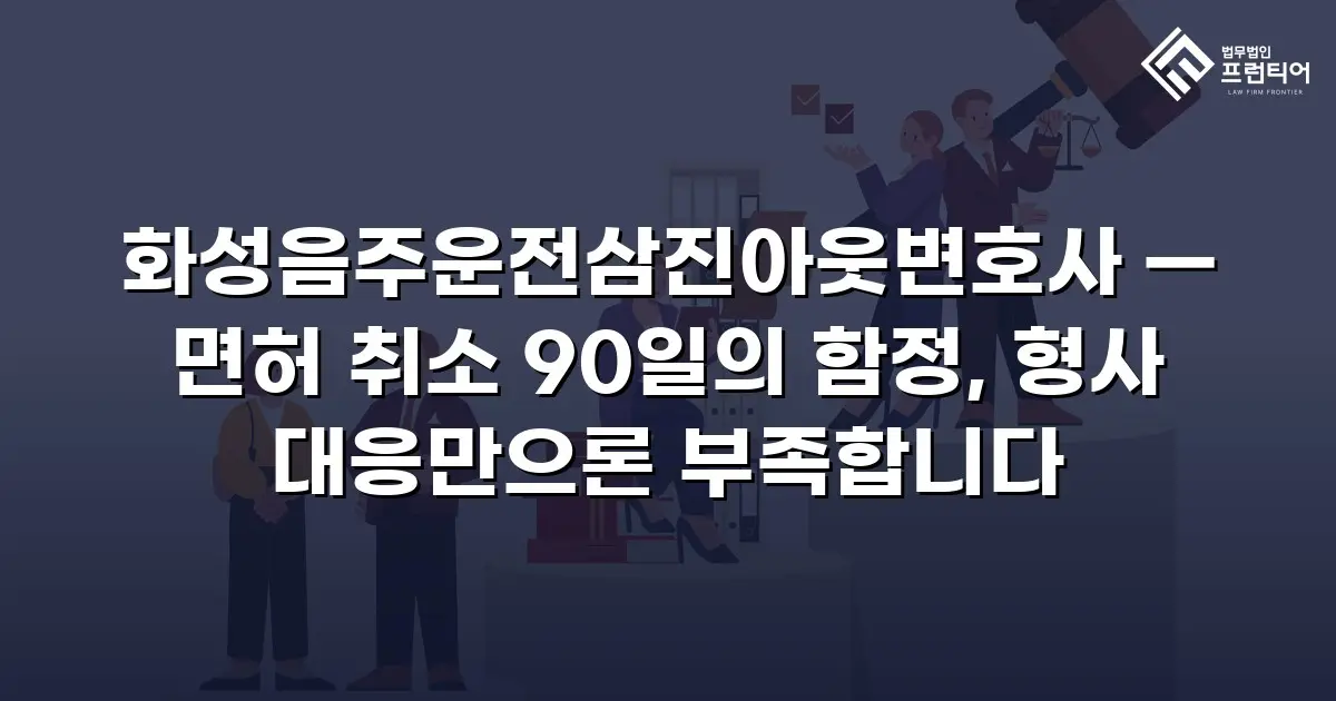 화성음주운전삼진아웃변호사 — 면허 취소 90일의 함정, 형사 대응만으론 부족합니다