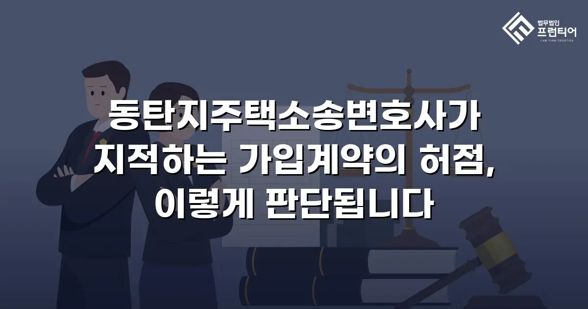 동탄지주택소송변호사가 지적하는 가입계약의 허점, 이렇게 판단됩니다
