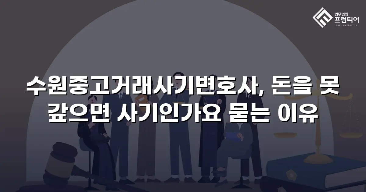 수원중고거래사기변호사, 돈을 못 갚으면 사기인가요 묻는 이유
