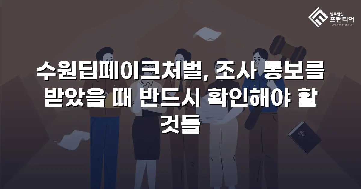수원딥페이크처벌, 조사 통보를 받았을 때 반드시 확인해야 할 것들
