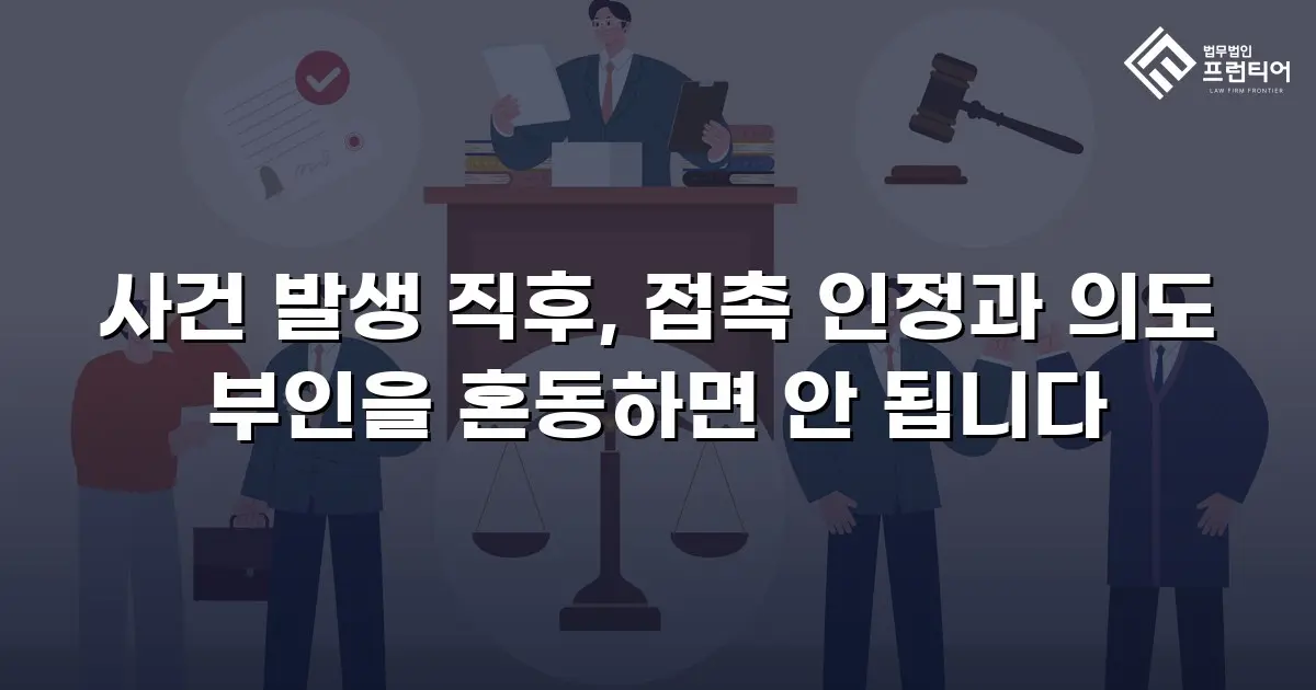사건 발생 직후, 접촉 인정과 의도 부인을 혼동하면 안 됩니다
