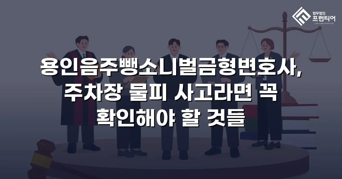 용인음주뺑소니벌금형변호사, 주차장 물피 사고라면 꼭 확인해야 할 것들