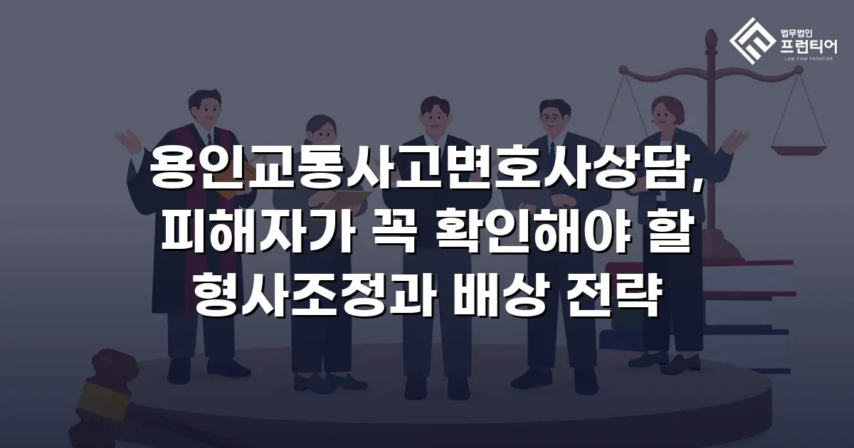 용인교통사고변호사상담, 피해자가 꼭 확인해야 할 형사조정과 배상 전략