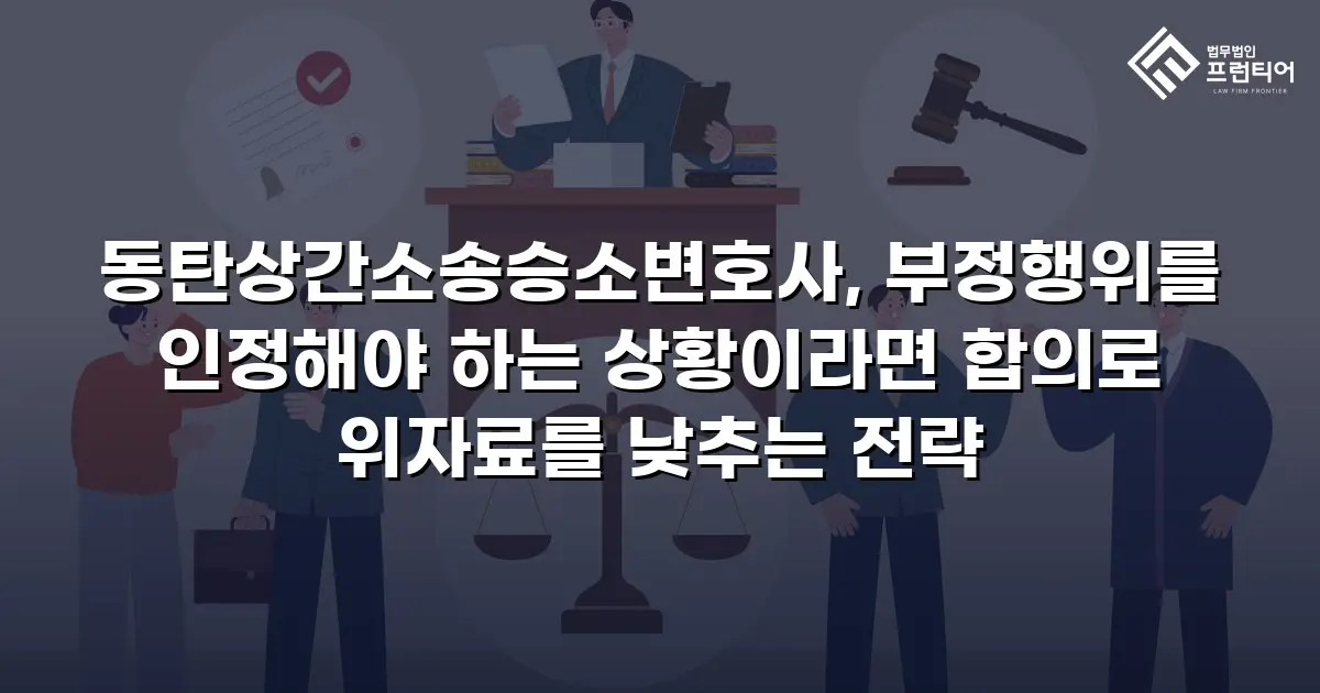 동탄상간소송승소변호사, 부정행위를 인정해야 하는 상황이라면 합의로 위자료를 낮추는 전략