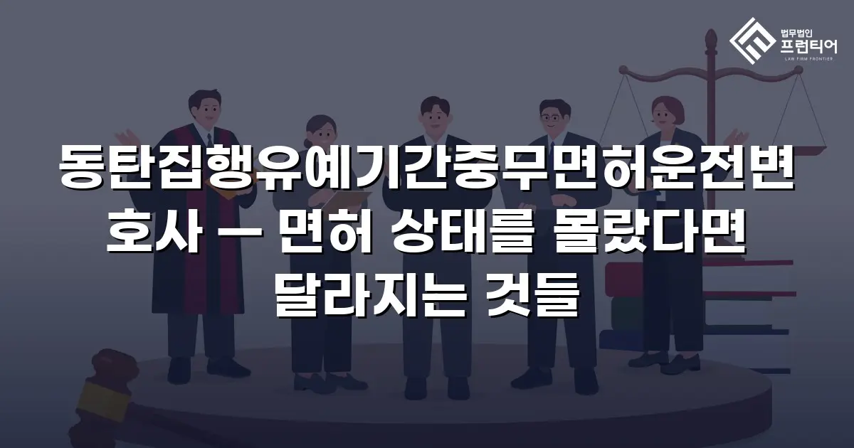 동탄집행유예기간중무면허운전변호사 — 면허 상태를 몰랐다면 달라지는 것들