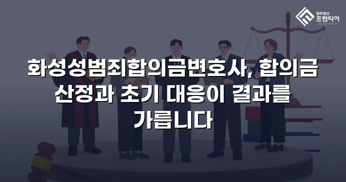 화성성범죄합의금변호사, 합의금 산정과 초기 대응이 결과를 가릅니다