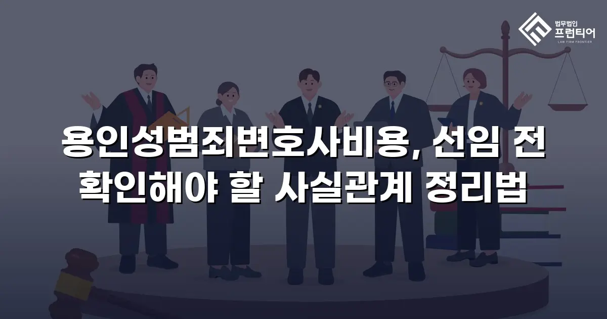 용인성범죄변호사비용, 선임 전 확인해야 할 사실관계 정리법