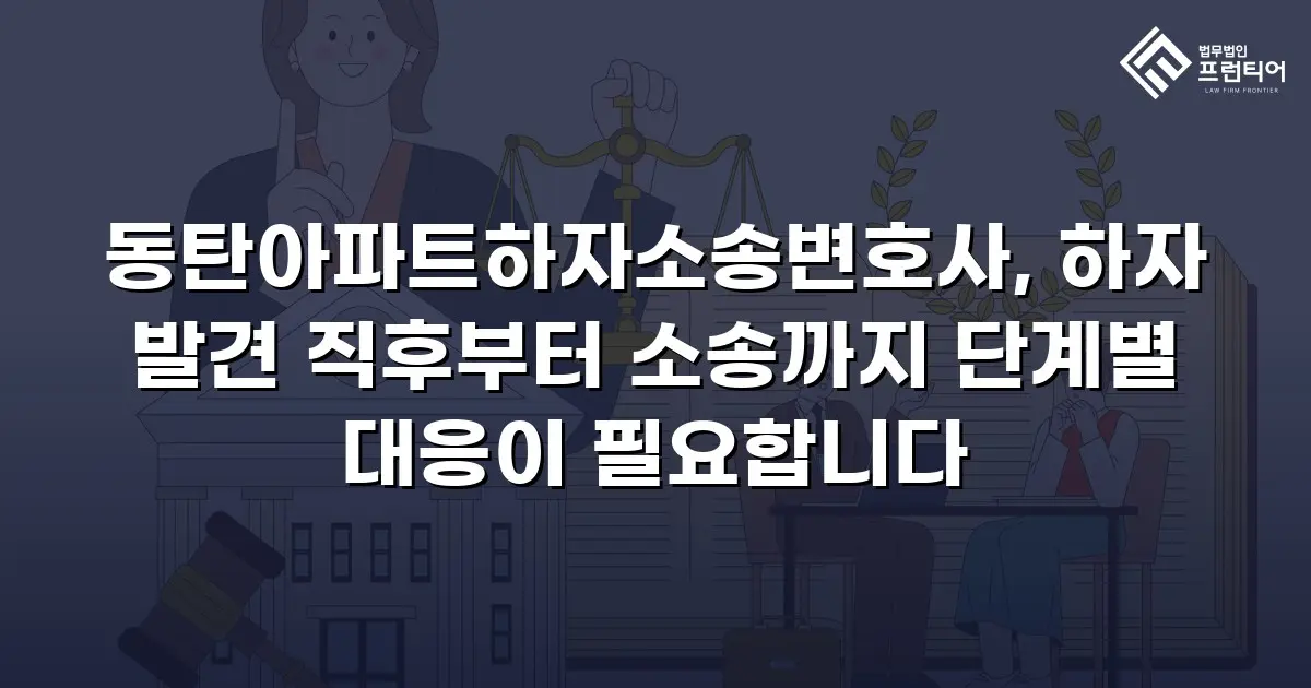 동탄아파트하자소송변호사, 하자 발견 직후부터 소송까지 단계별 대응이 필요합니다
