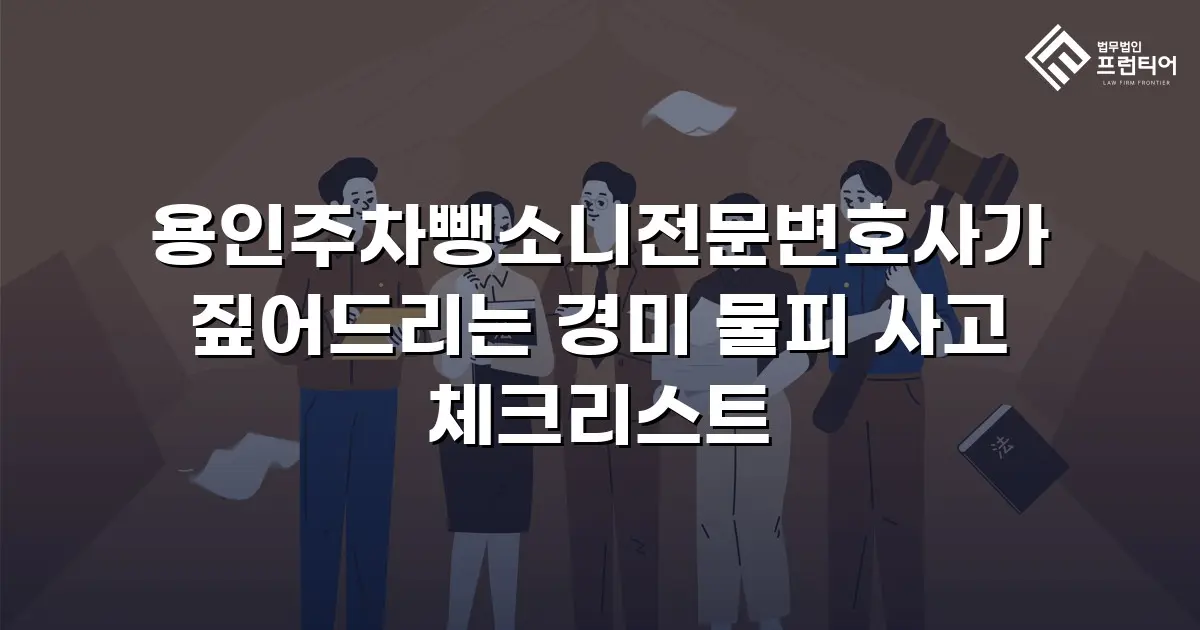 용인주차뺑소니전문변호사가 짚어드리는 경미 물피 사고 체크리스트