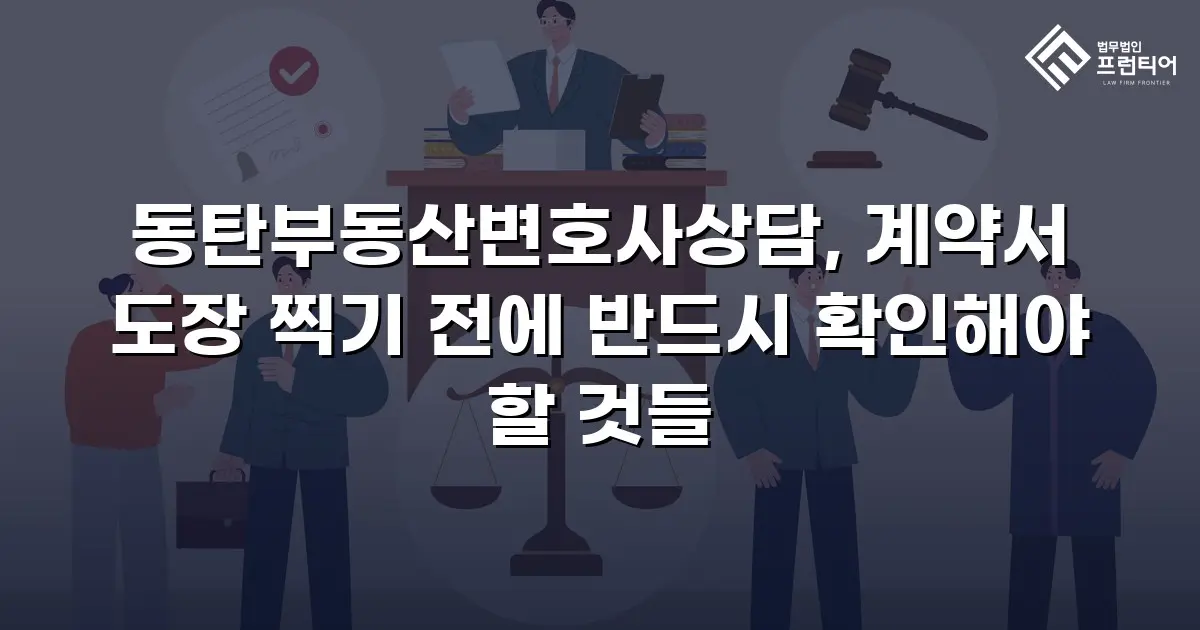 동탄부동산변호사상담, 계약서 도장 찍기 전에 반드시 확인해야 할 것들