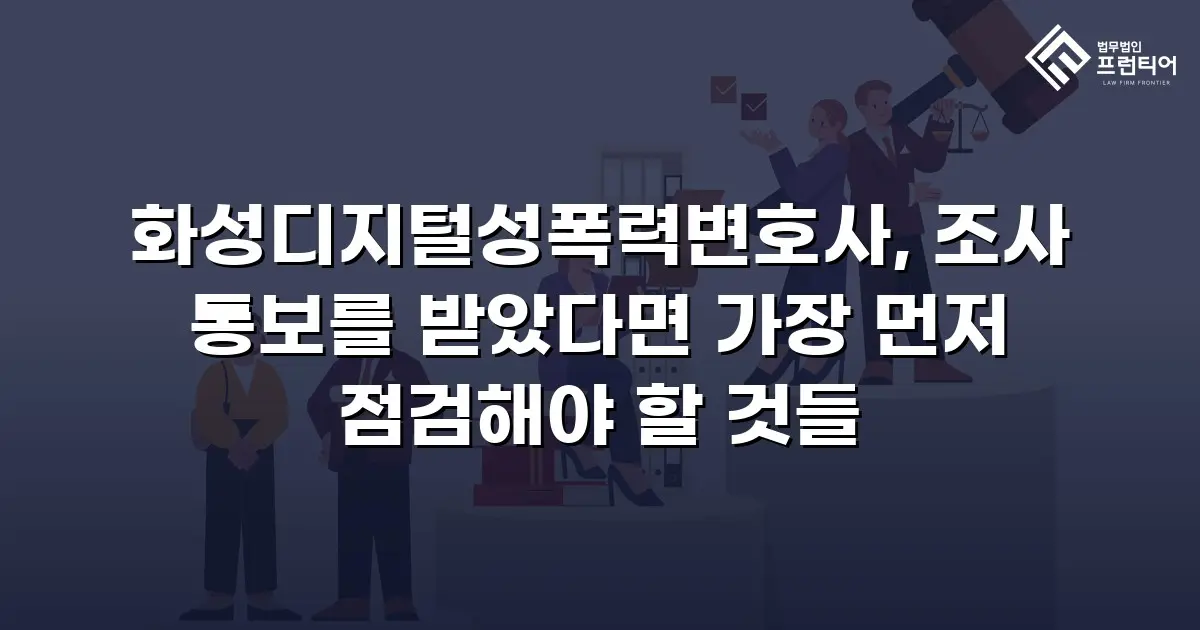 화성디지털성폭력변호사, 조사 통보를 받았다면 가장 먼저 점검해야 할 것들