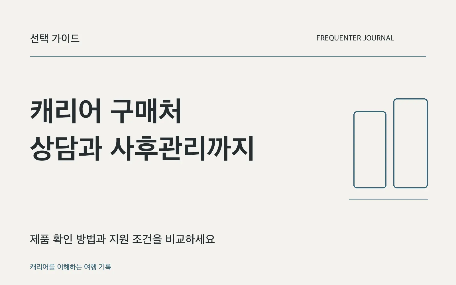캐리어는 어디서 사는 것이 좋을까요? 확인할 항목이 먼저입니다