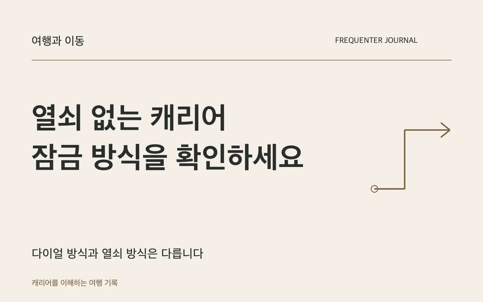 캐리어에 열쇠가 없다고 불량일까요? 번호식 잠금장치를 확인하세요