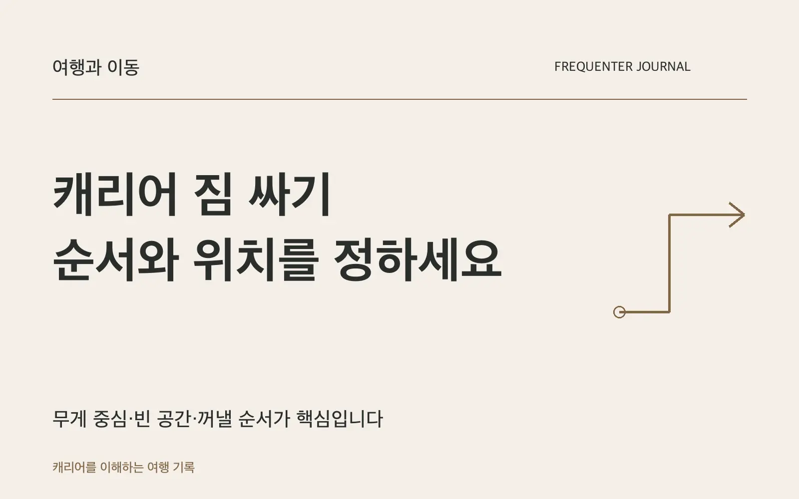 캐리어 짐 싸는 순서: 무거운 짐은 아래, 여유 공간은 남기세요