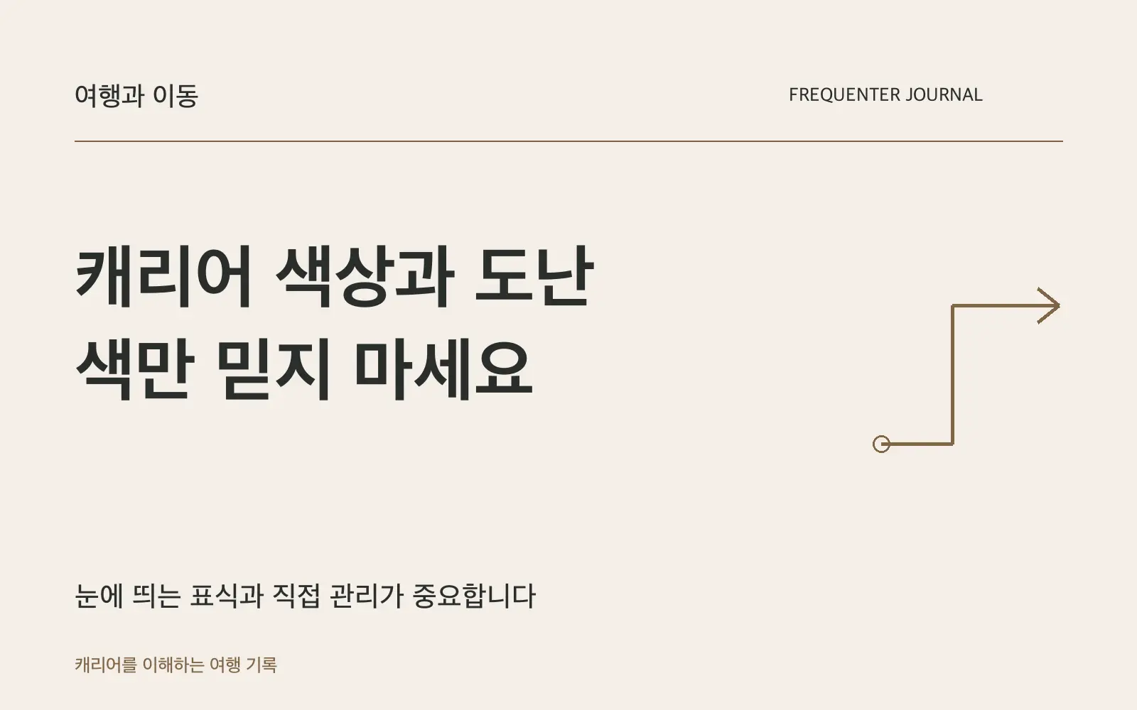 도난을 막는 캐리어 색은 없습니다. 빨리 구분되는 색을 고르세요