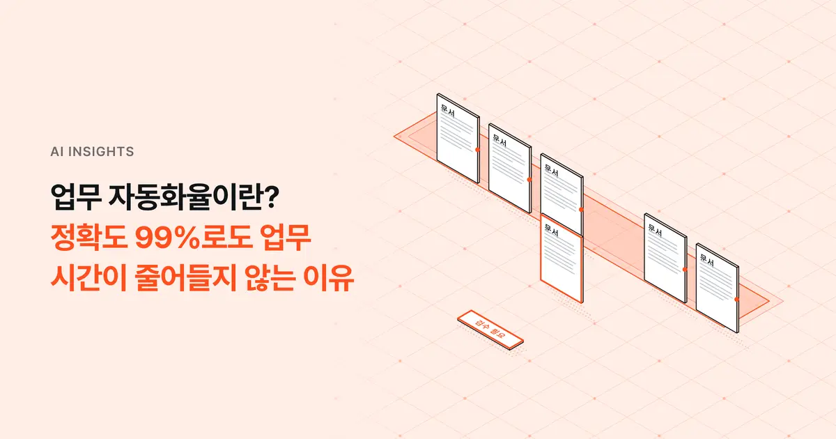 업무 자동화율이란? 정확도 99%로도 업무 시간이 줄어들지 않는 이유