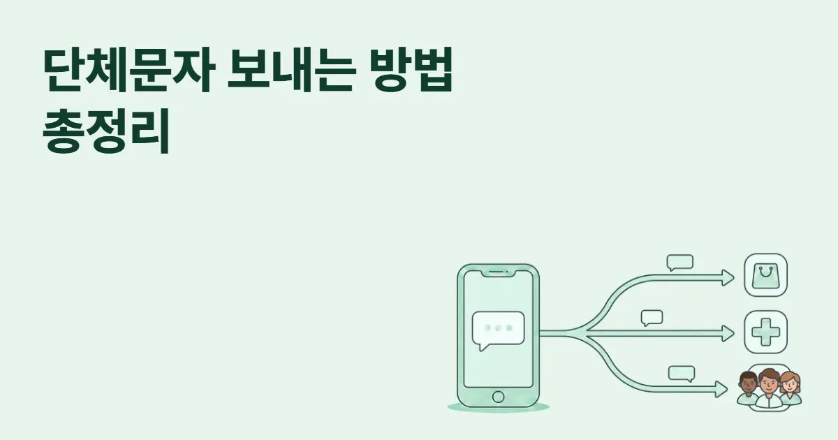 단체문자 보내는 방법 총정리 | 무료부터 대량 발송까지