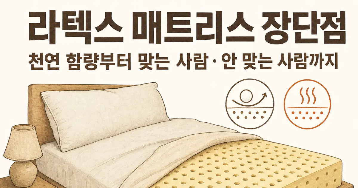 라텍스 매트리스 장단점 | 천연 함량부터 맞는 사람·안 맞는 사람까지