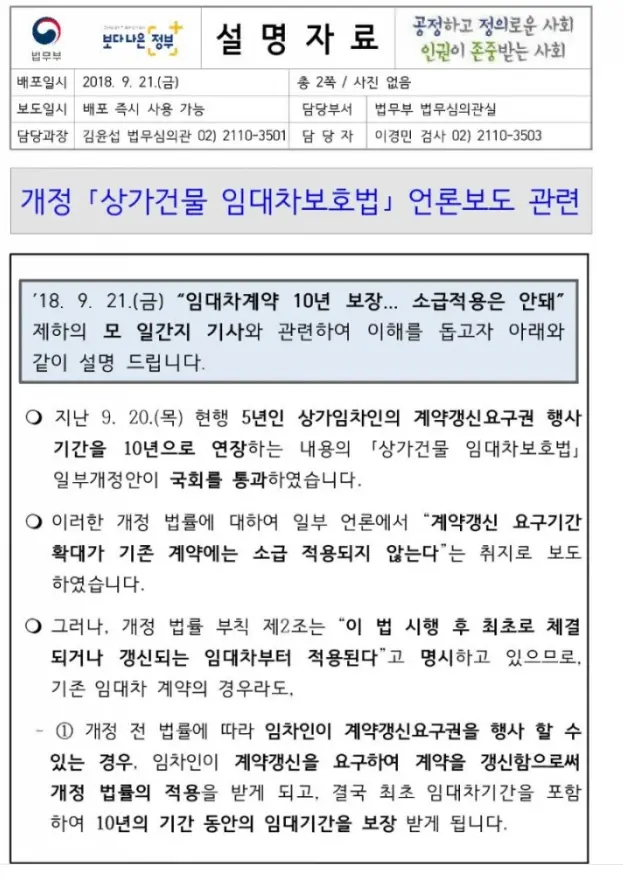 [부동산변호사] 상가임대차기간 10년으로 늘어났다는데