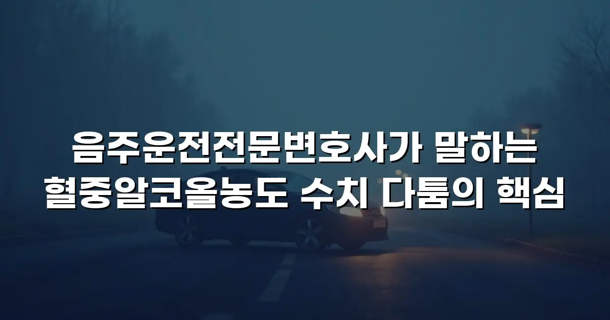 음주운전전문변호사가 말하는 혈중알코올농도 수치 다툼의 핵심