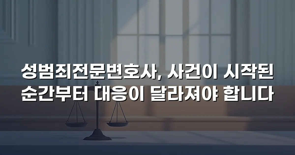 성범죄전문변호사, 사건이 시작된 순간부터 대응이 달라져야 합니다