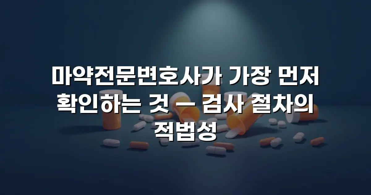 마약전문변호사가 가장 먼저 확인하는 것 — 검사 절차의 적법성
