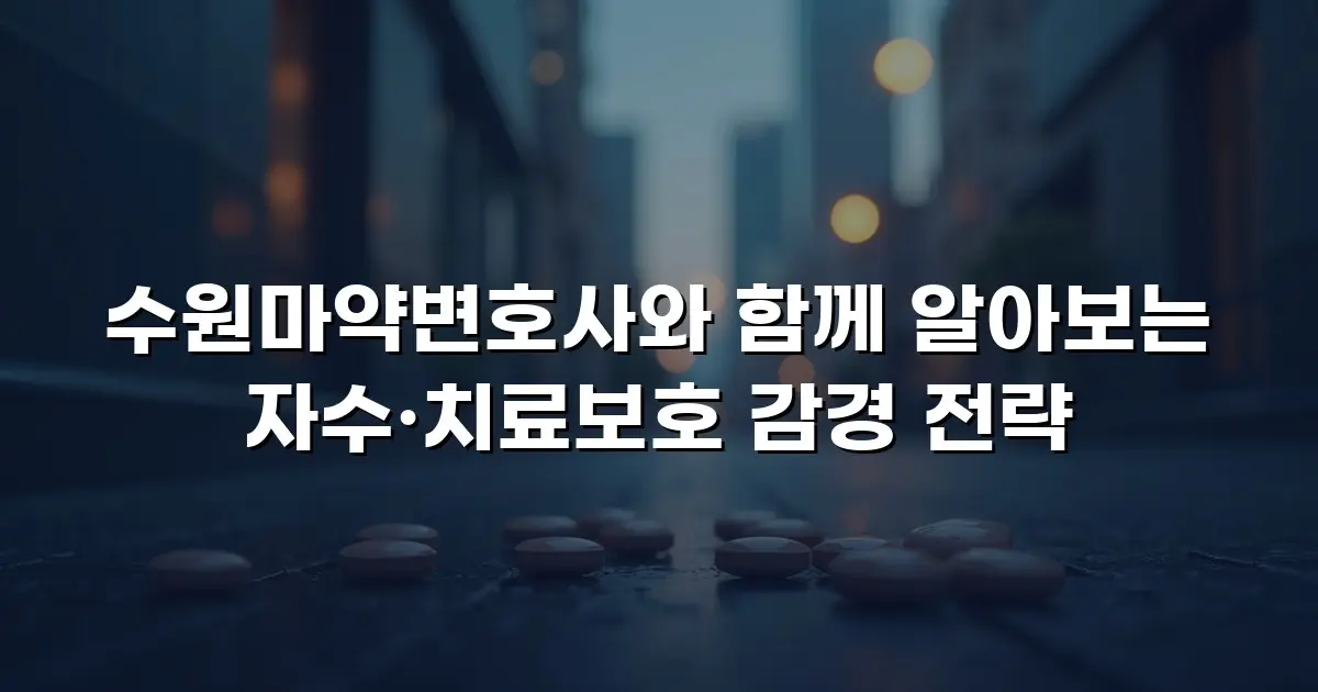 수원마약변호사와 함께 알아보는 자수·치료보호 감경 전략
