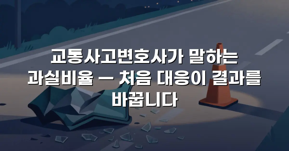 교통사고변호사가 말하는 과실비율 — 처음 대응이 결과를 바꿉니다