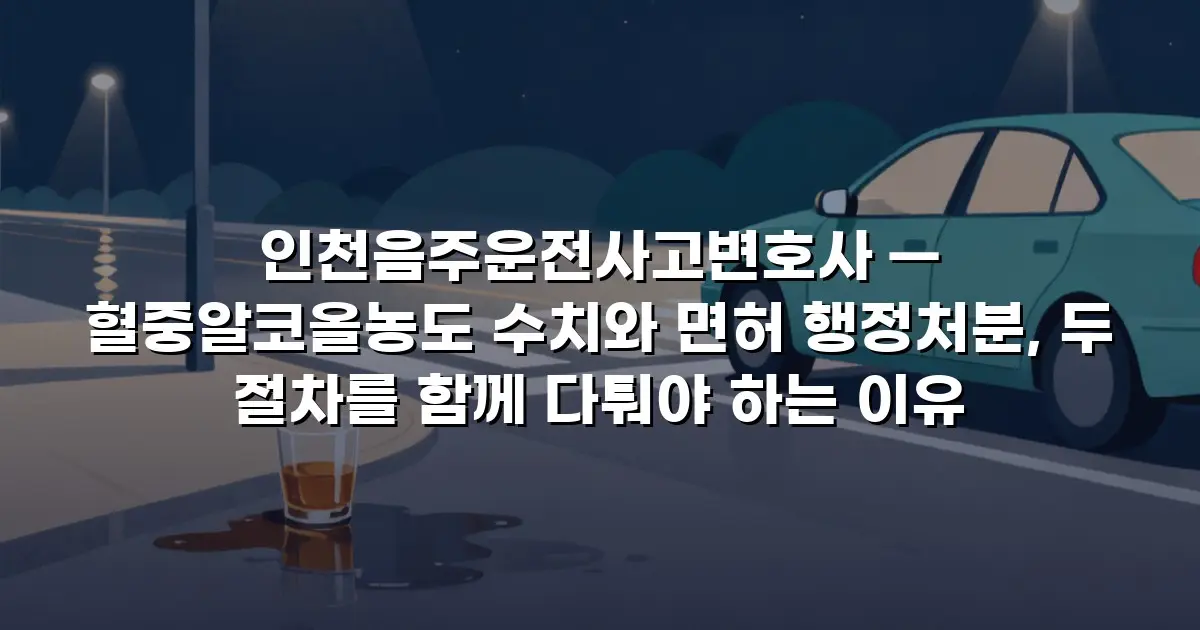 인천음주운전사고변호사 — 혈중알코올농도 수치와 면허 행정처분, 두 절차를 함께 다퉈야 하는 이유