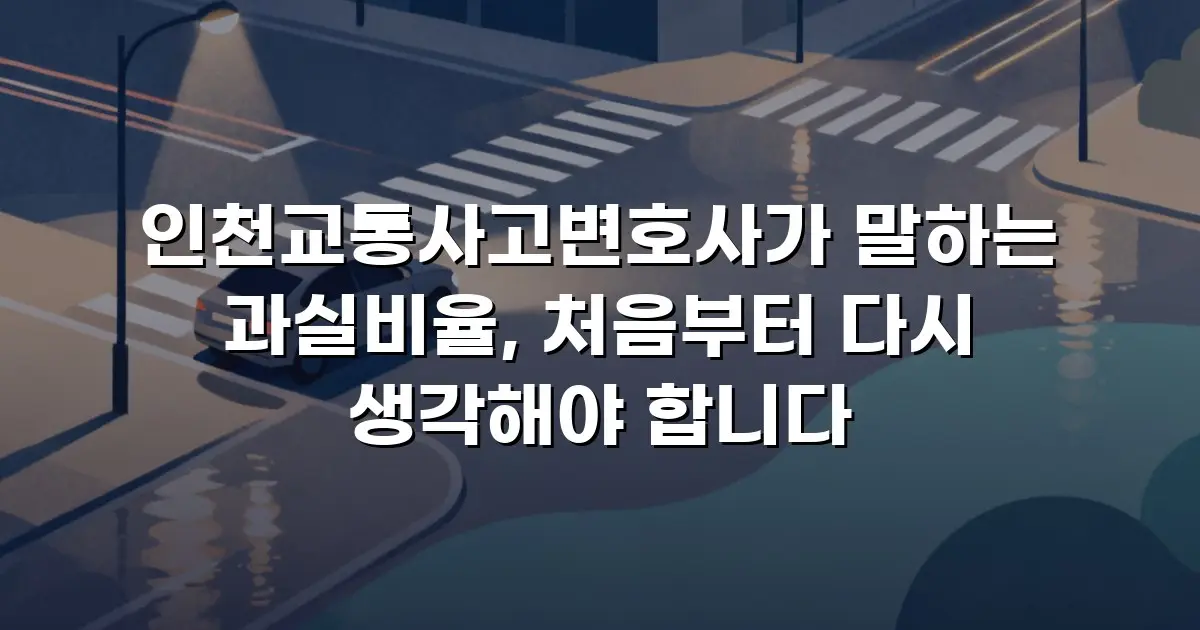 인천교통사고변호사가 말하는 과실비율, 처음부터 다시 생각해야 합니다