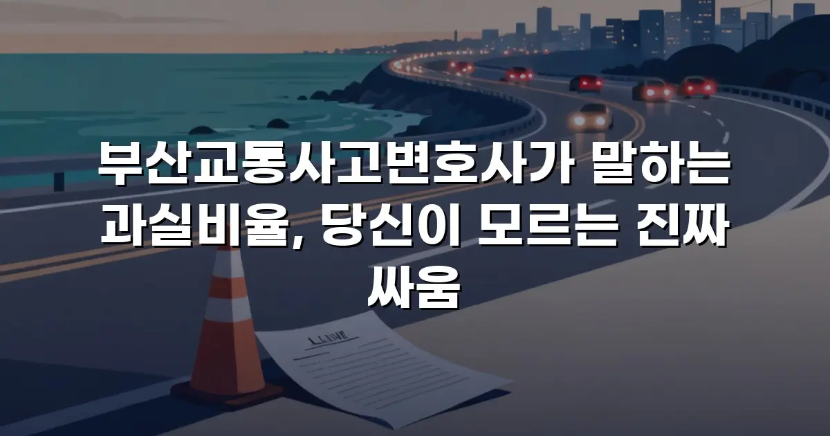 부산교통사고변호사가 말하는 과실비율, 당신이 모르는 진짜 싸움