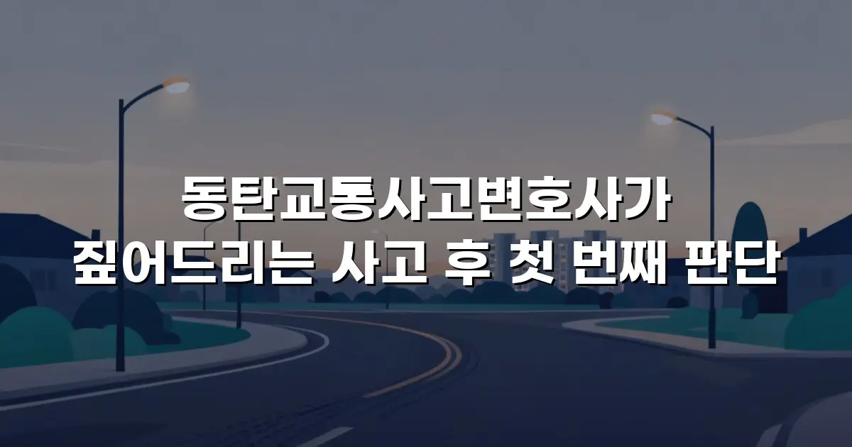 동탄교통사고변호사가 짚어드리는 사고 후 첫 번째 판단