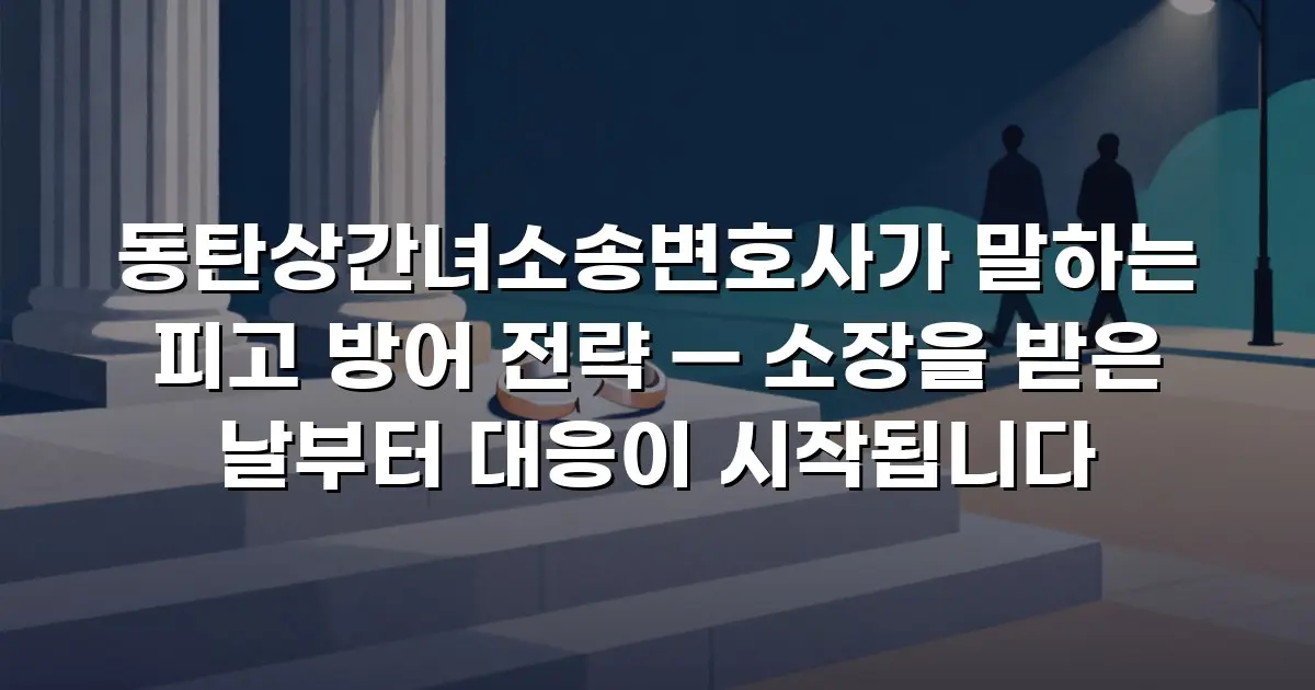 동탄상간녀소송변호사가 말하는 피고 방어 전략 — 소장을 받은 날부터 대응이 시작됩니다