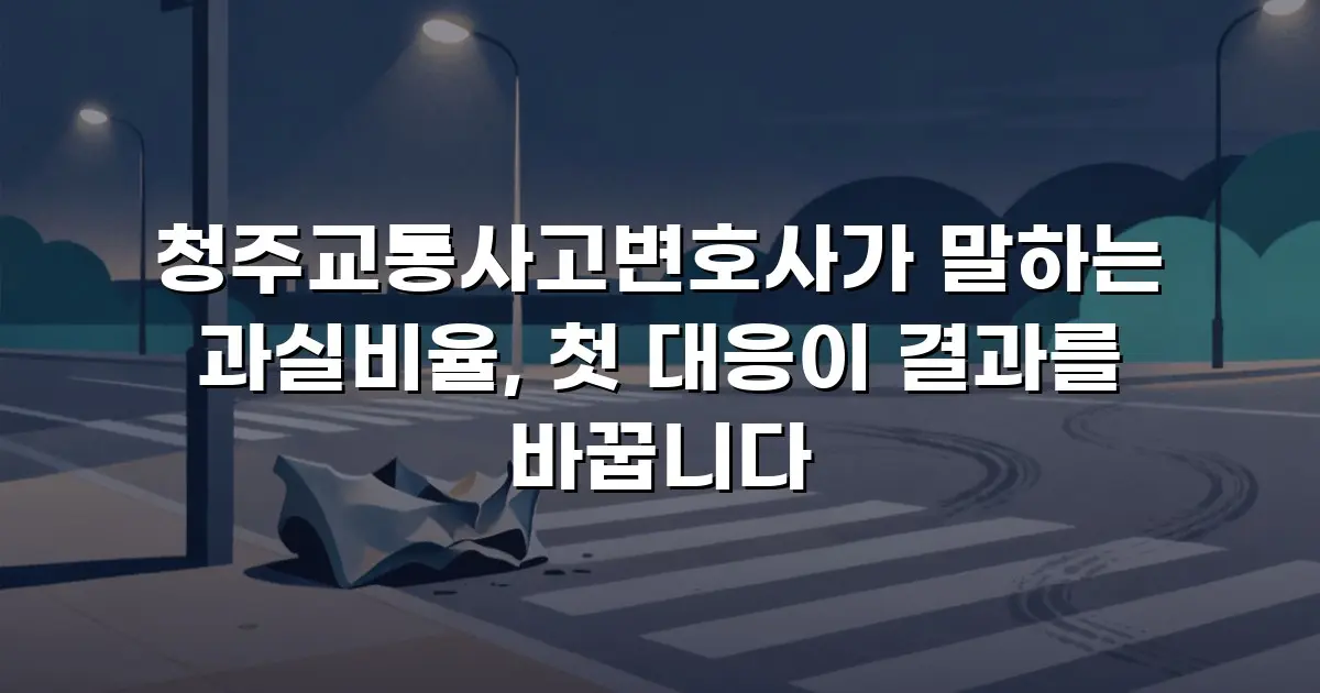 청주교통사고변호사가 말하는 과실비율, 첫 대응이 결과를 바꿉니다
