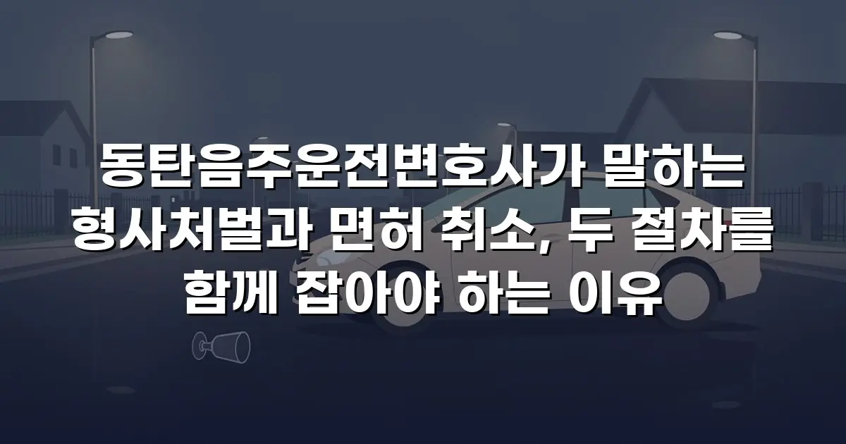 동탄음주운전변호사가 말하는 형사처벌과 면허 취소, 두 절차를 함께 잡아야 하는 이유