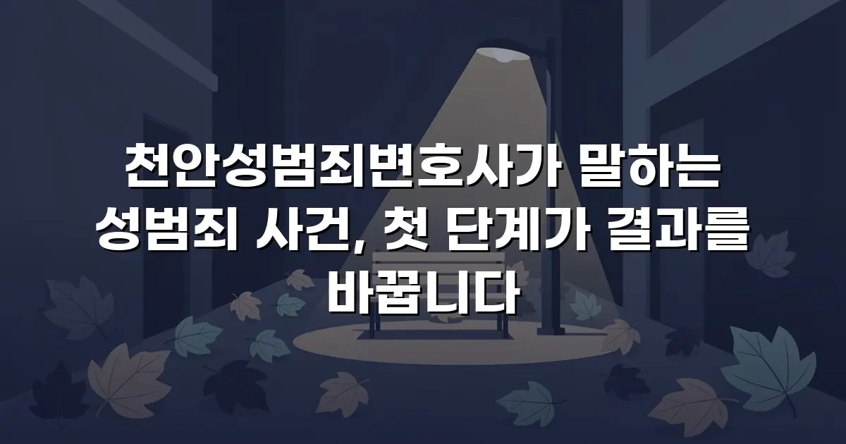 천안성범죄변호사가 말하는 성범죄 사건, 첫 단계가 결과를 바꿉니다