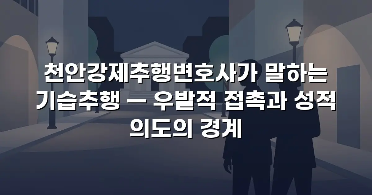 천안강제추행변호사가 말하는 기습추행 — 우발적 접촉과 성적 의도의 경계