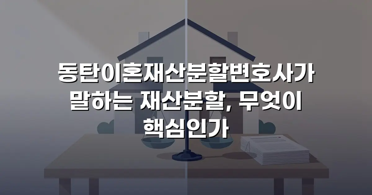 동탄이혼재산분할변호사가 말하는 재산분할, 무엇이 핵심인가
