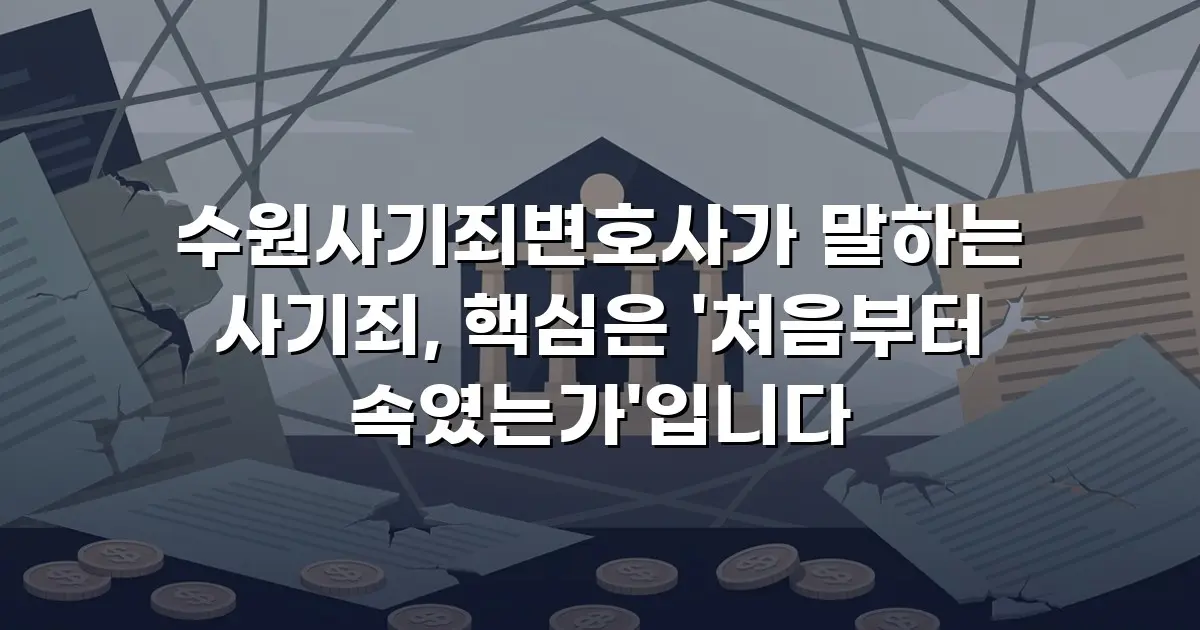 수원사기죄변호사가 말하는 사기죄, 핵심은 '처음부터 속였는가'입니다
