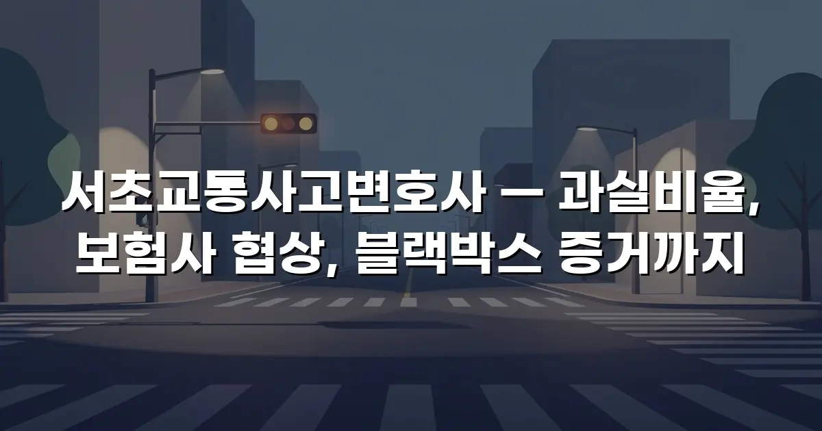 서초교통사고변호사 — 과실비율, 보험사 협상, 블랙박스 증거까지