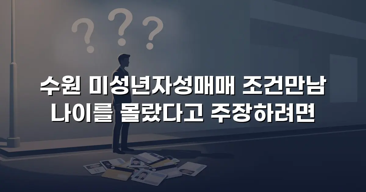 수원 미성년자성매매 조건만남 나이를 몰랐다고 주장하려면