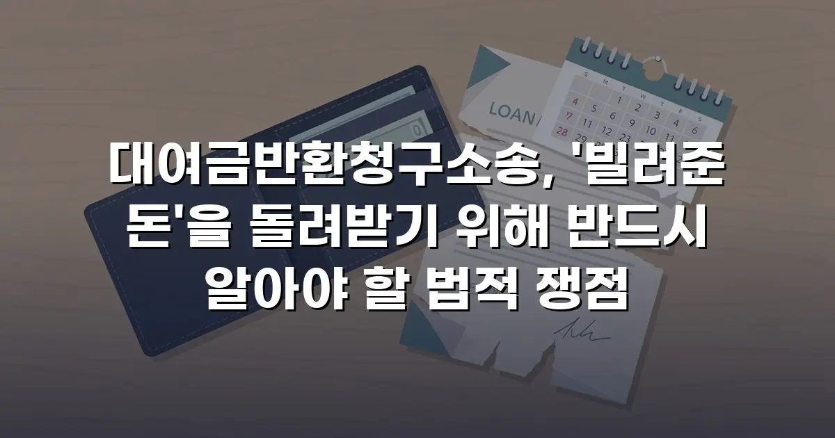 대여금반환청구소송, '빌려준 돈'을 돌려받기 위해 반드시 알아야 할 법적 쟁점