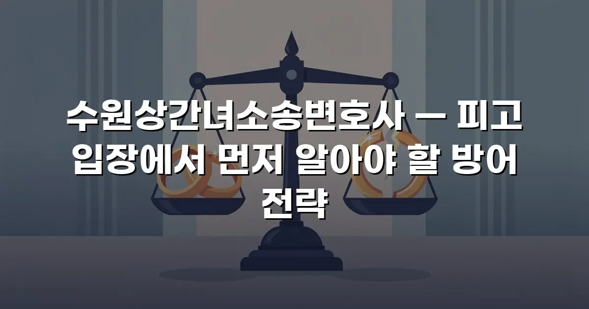수원상간녀소송변호사 — 피고 입장에서 먼저 알아야 할 방어 전략