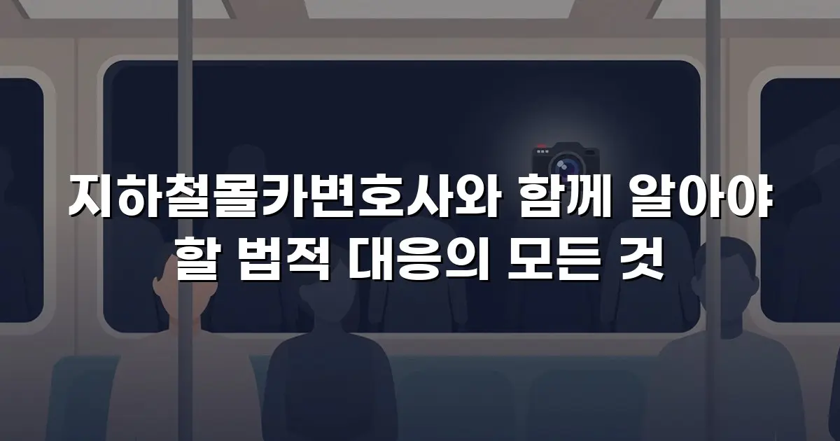 지하철몰카변호사와 함께 알아야 할 법적 대응의 모든 것