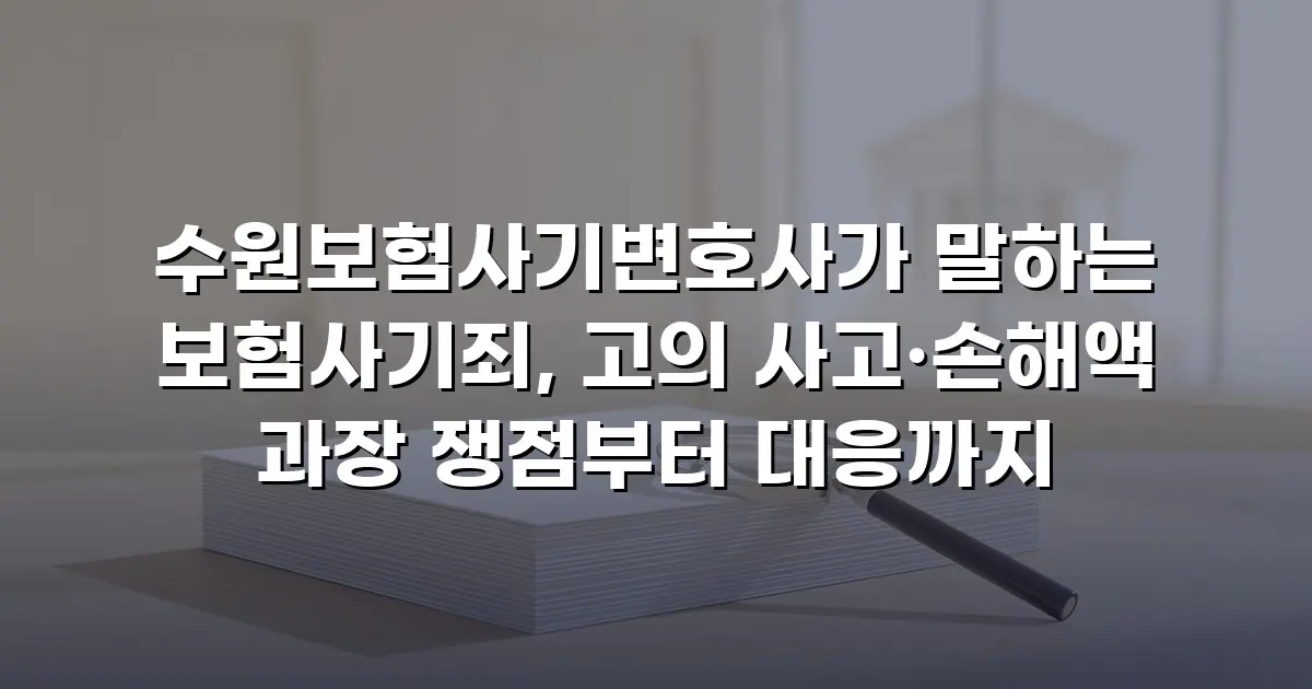 수원보험사기변호사가 말하는 보험사기죄, 고의 사고·손해액 과장 쟁점부터 대응까지