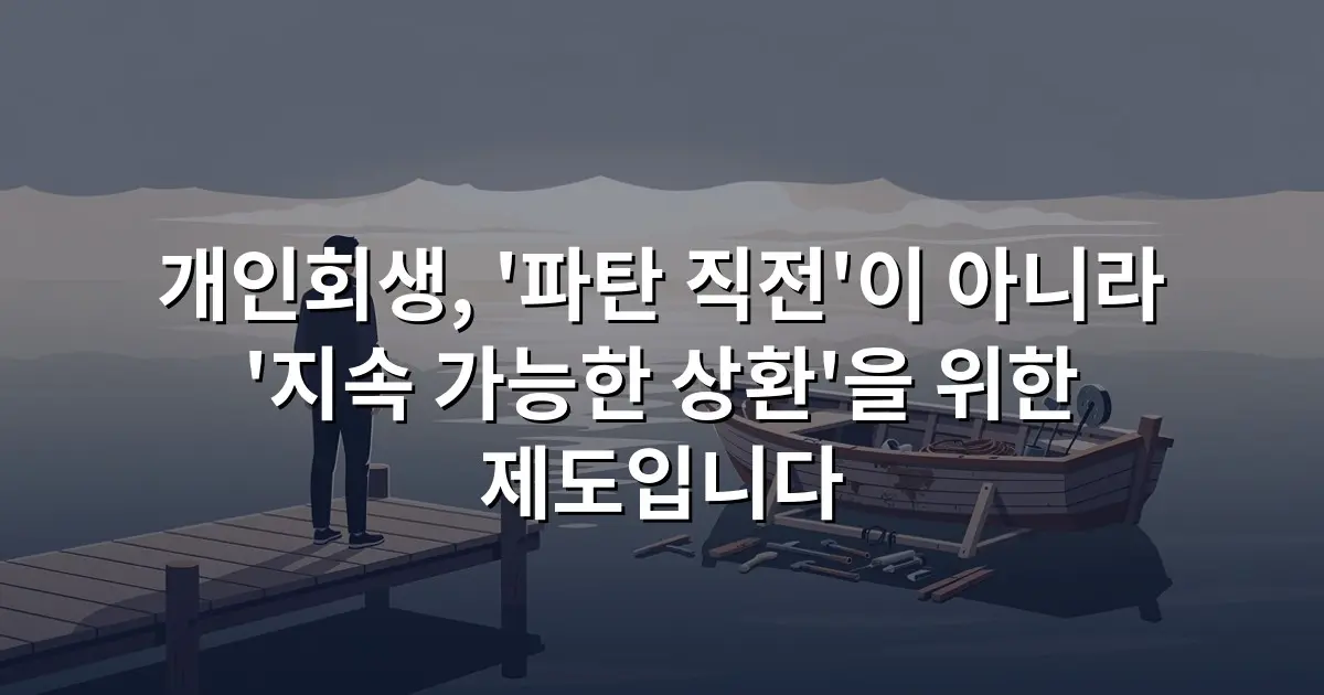 개인회생, '파탄 직전'이 아니라 '지속 가능한 상환'을 위한 제도입니다