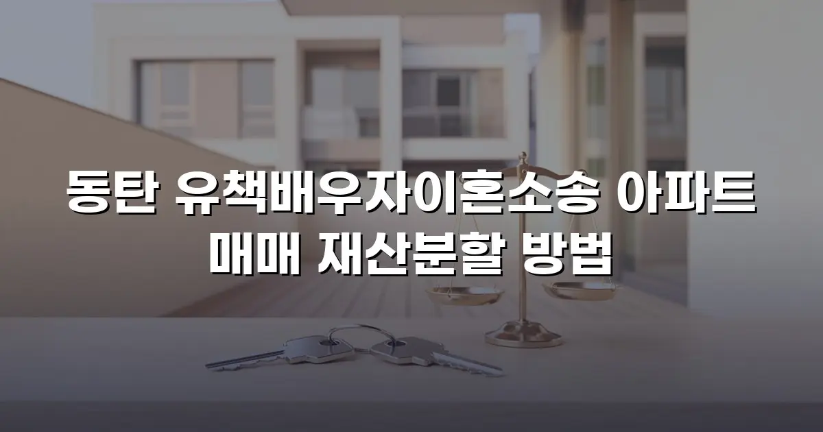 동탄 유책배우자이혼소송 아파트 매매 재산분할 방법