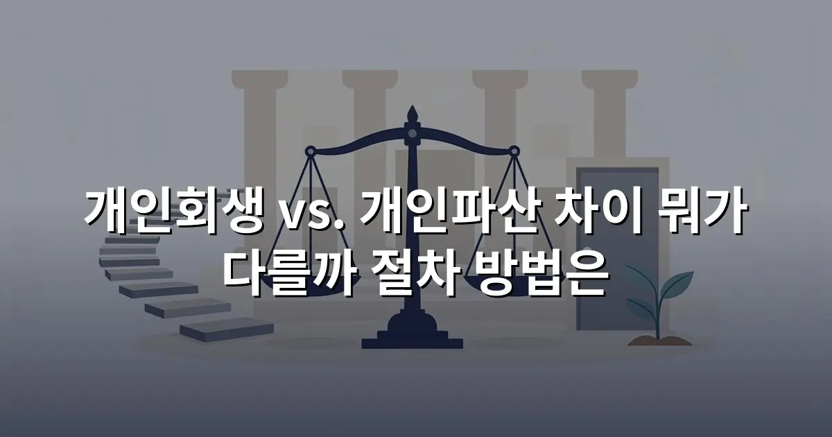 개인회생 vs. 개인파산 차이 뭐가 다를까 절차 방법은