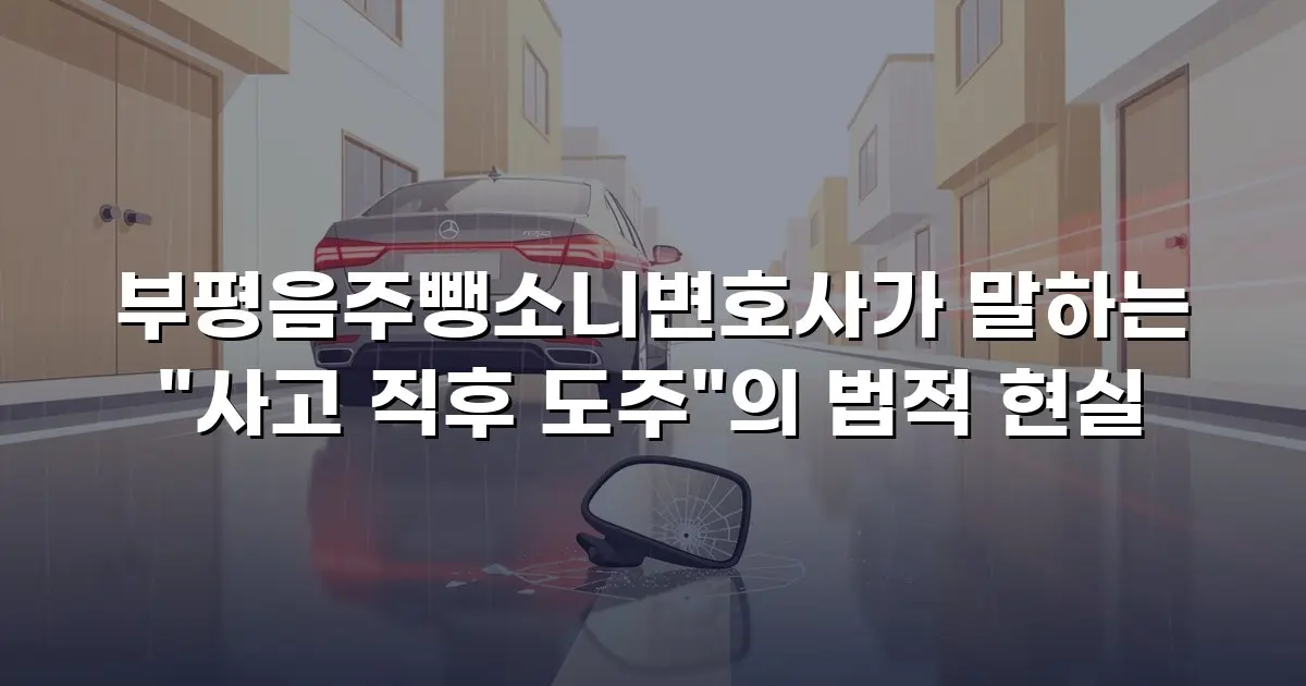 부평음주뺑소니변호사가 말하는 "사고 직후 도주"의 법적 현실