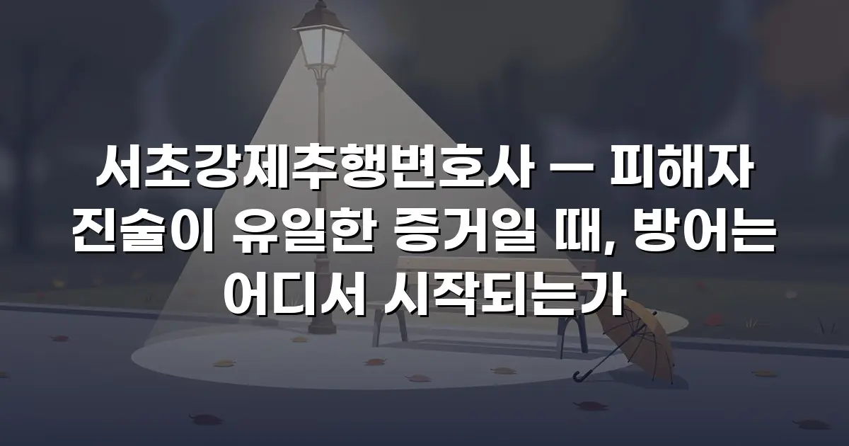 서초강제추행변호사 — 피해자 진술이 유일한 증거일 때, 방어는 어디서 시작되는가